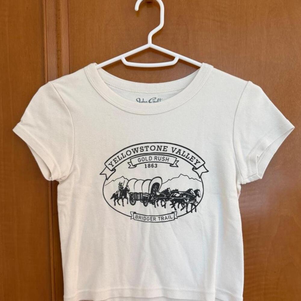 Cream Yellowstone Valley Western Graphic Baby Tee